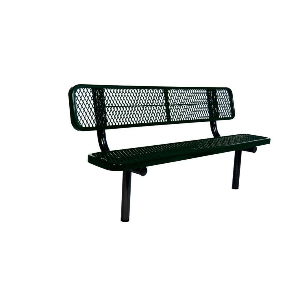 6 ft. Diamond Black Commercial Park Bench with Back Surface Mount price history on PriceWatchPro