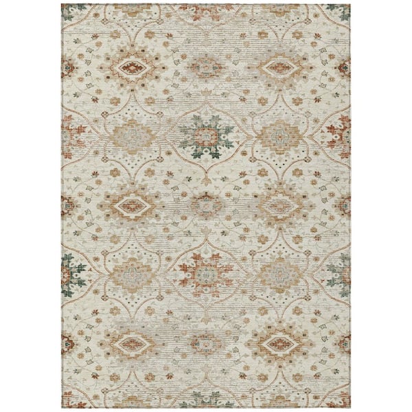 Chantille Machine Washable Indoor/Outdoor Abstract ACN3100 Cream 8 ft. x 10 ft. Area Rug