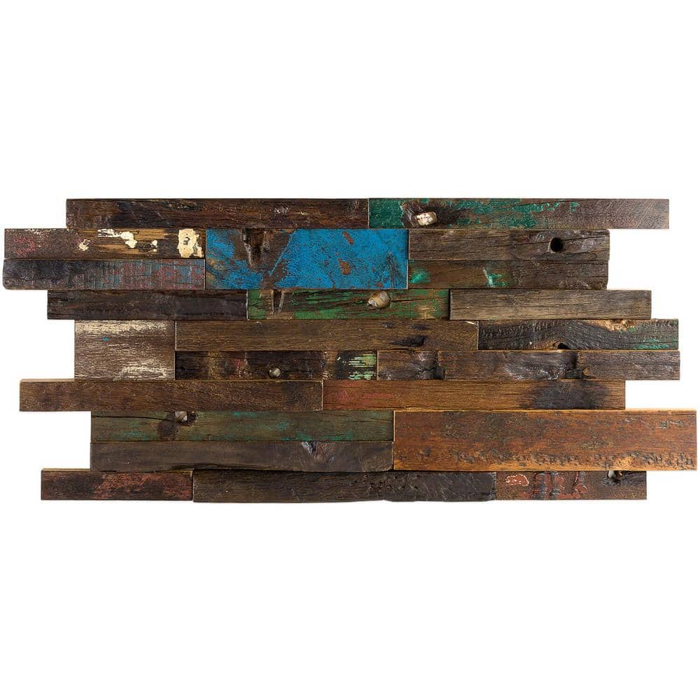 Castaway Multicolor Reclaimed Wood Mosaic Wall Tile