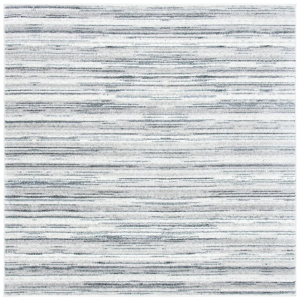 Skyler 7 ft. x 7 ft. Ivory/Gray Striped Marle Square Area Rug