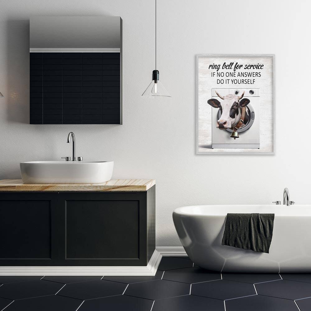 Sassy Cow Laundry by Lettered and Lined Gray Framed Typography Giclee Art Print 30 in. x 24 in. price history on PriceWatchPro
