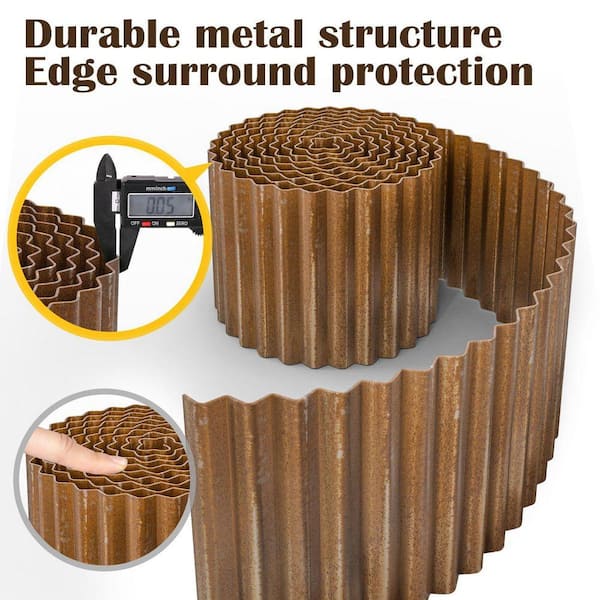 Justincity Corrugated Rubber Garden Edging 40 ft. x 6 in. H Real