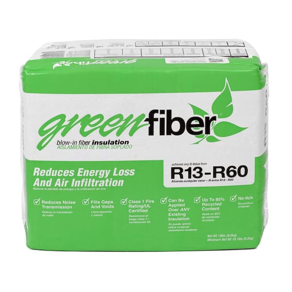 Greenfiber Low Dust Cellulose Blown In Insulation 19 Lbs Ins541ld The Home Depot