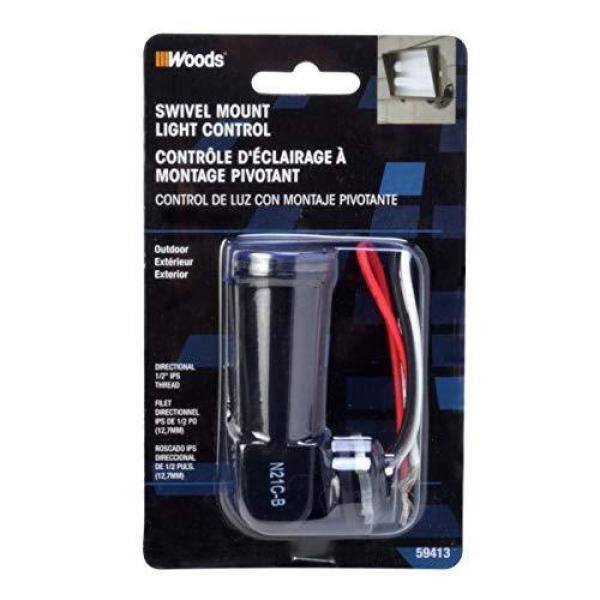 Woods 59411 59411wd Outdoor Hardwired Stem Light Control With Photocell Grey for sale online