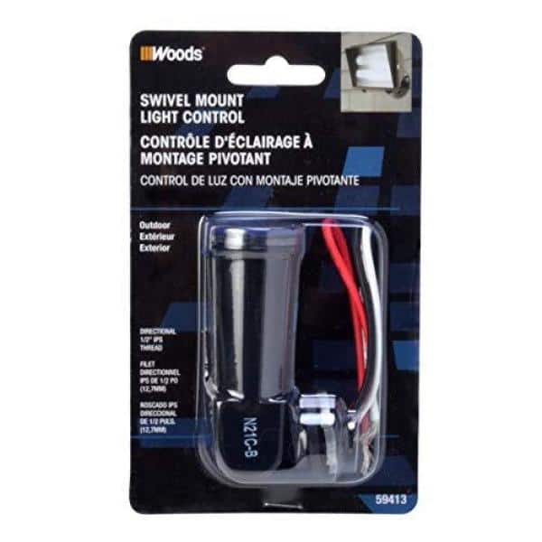 Black Outdoor Photoelectric Light Control with Swivel Mount