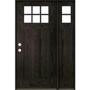 Craftsman 50 in. x 80 in. 6-Lite Right-Hand/Inswing Clear Glass Baby Grand Stain Fiberglass Prehung Front Door with RSL
