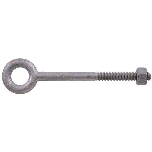 3/8-16 x 6 in. Forged Steel Hot-Dipped Galvanized Eye Bolt with Hex Nut in Plain Pattern (10-Pack)