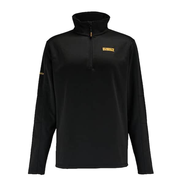 DEWALT Jonesboro Men's Medium Black Polyester Stretch 1/4-Zip Light-Weight Pullover with Funnel Neck Collar