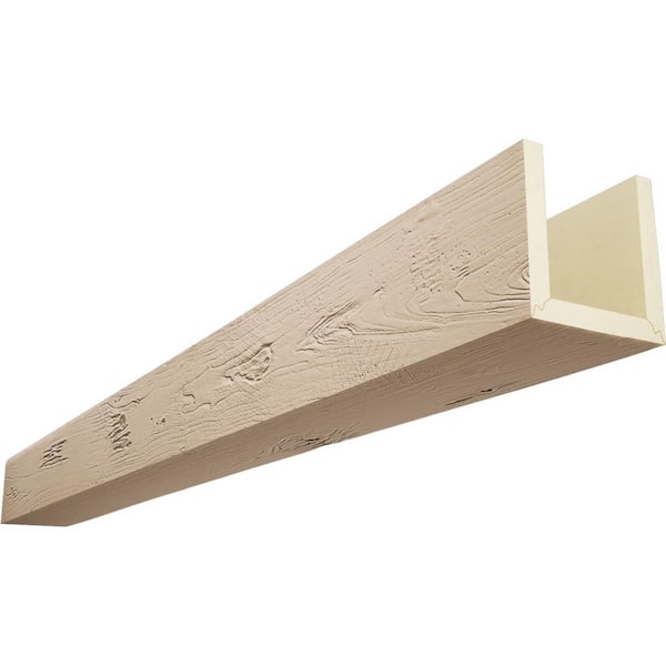 Ekena Millwork Timberthane 4 in. x 10 in. x 8 ft. 3-Sided (U-Beam) Knotty Pine Factory Prepped Faux Wood Ceiling Beam