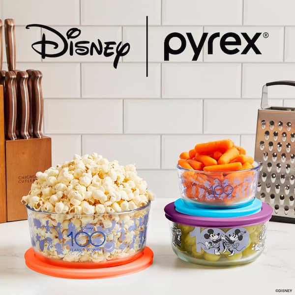 PYREX DISNEY 100TH Anniversary Glass Food Storage Snack Container