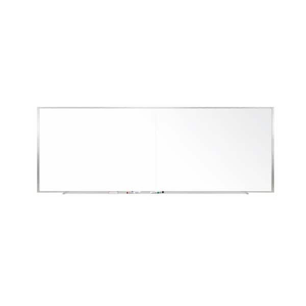 ghent M1 Porcelain Whiteboard with Aluminum Frame, Magnetic, 4 ft. H x 12 ft. W, 2-pieces with Joiner