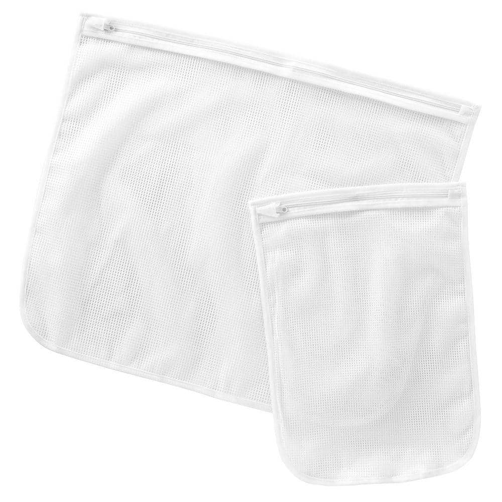 RUANKEKE 3pcs Laundry Bag Set Washing Machine Mesh Drawstring Wash Bag Dirty Clothes Storage Bag, Men's, Size: One size, White