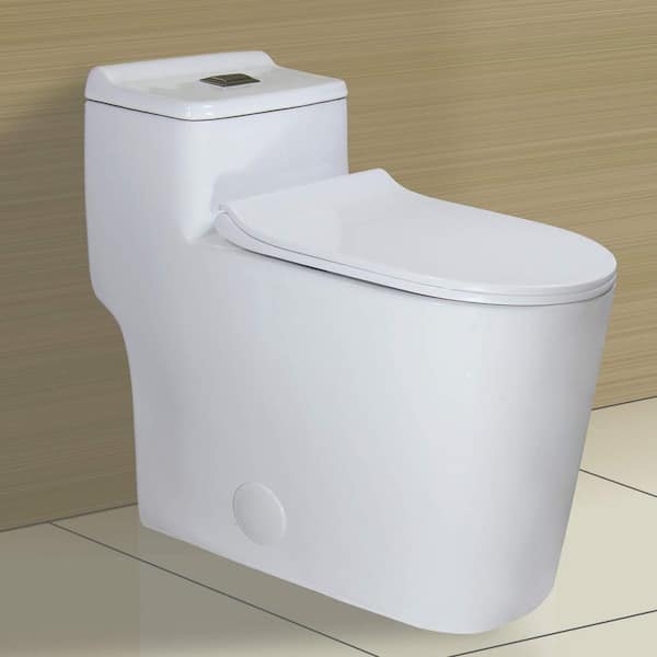 Yingze 12 in. 1-Piece 1.1/1.6 GPF Dual Flush Elongated Toilet in