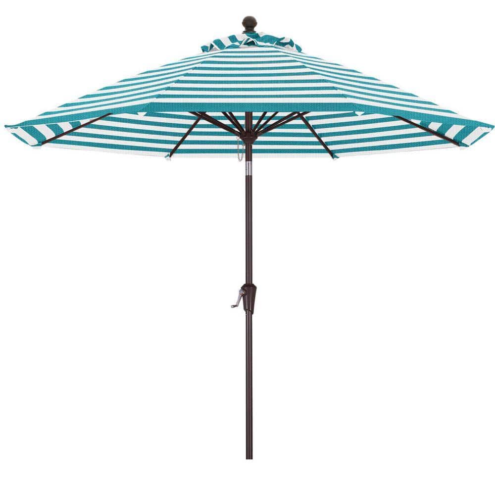 9 ft auto tilt round patio umbrella California Umbrella 9' Market Umbrella Finish: Bronze, Fabric: Sunbrella