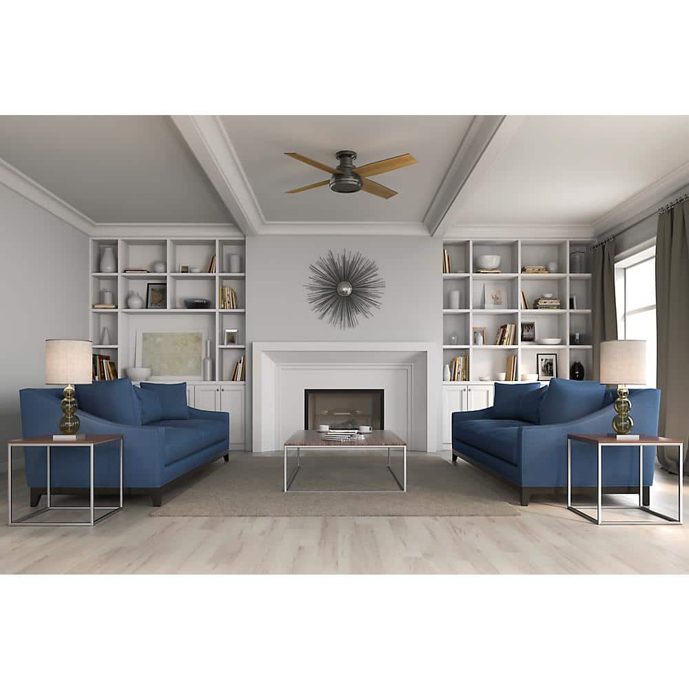 Dempsey 52 in. Low Profile No Light Indoor Noble Bronze Ceiling Fan with Remote For Bedrooms price history on PriceWatchPro