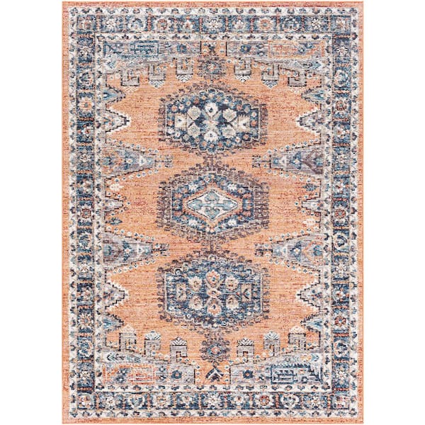 Livabliss Rosen Burnt Orange 5 ft. 3 in. x 7 ft. Indoor/Outdoor Area Rug