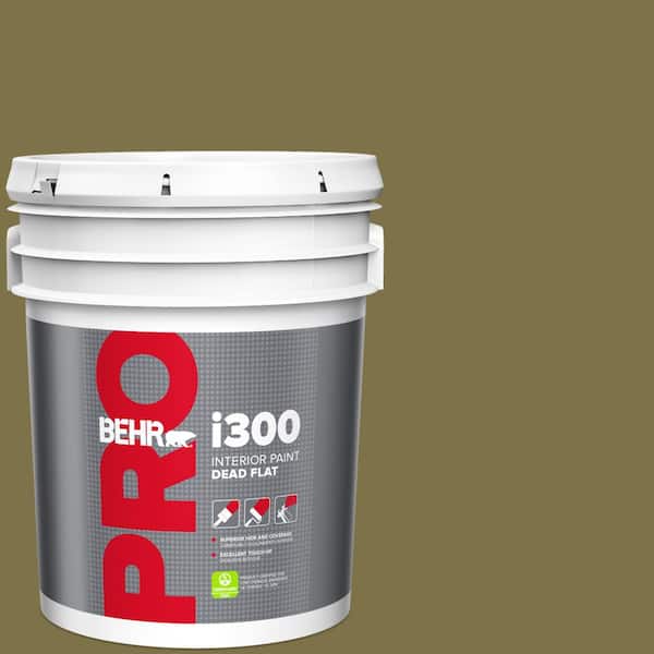 BEHR PRO 5 gal. #S330-7 Olive Shade Dead Flat Interior Paint