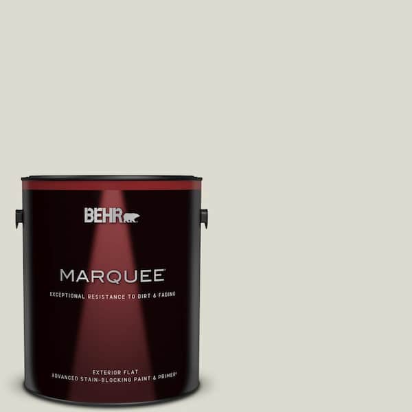 BEHR MARQUEE 1 gal. #790C-2 Silver Drop Flat Exterior Paint & Primer