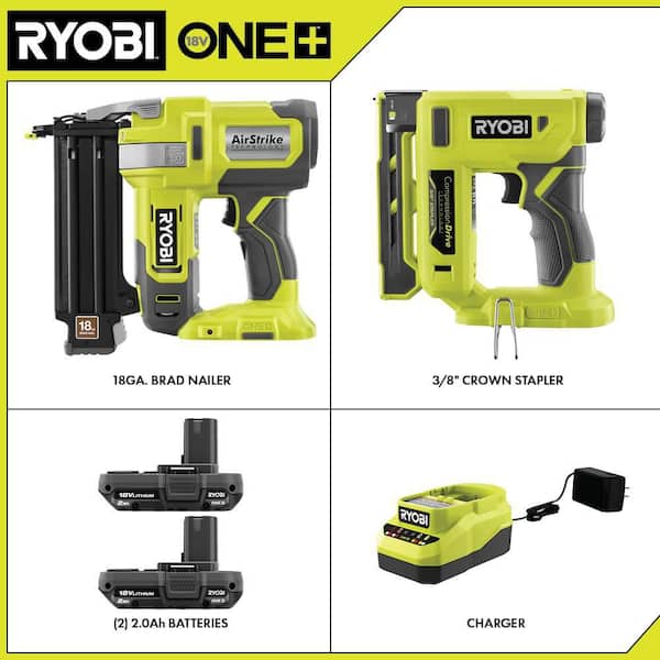 RYOBI ONE 18V Cordless AirStrike 23-Gauge 1-3/8 Headless Pin Nailer With  HIGH PERFORMANCE Ah Battery And Charger Kit P318-PSK004 The Home 