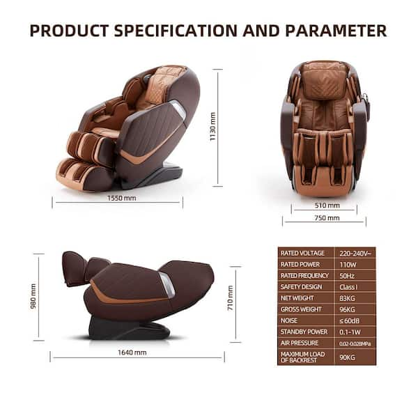 Leather And Foam Brown Car Seat Back Massager