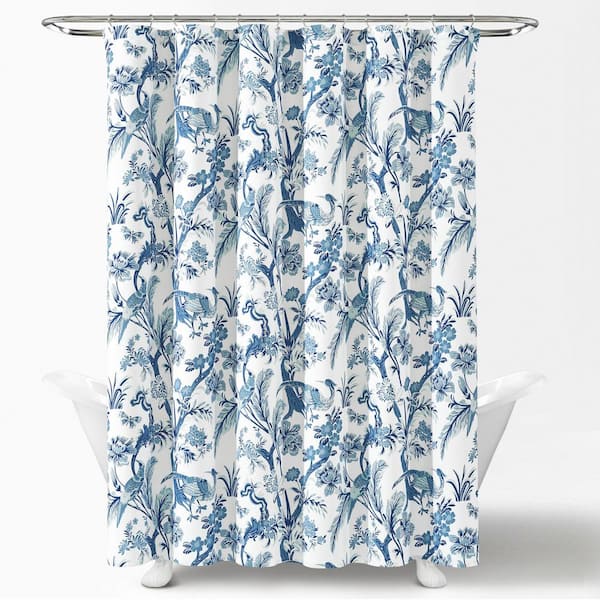 Lush Decor 72 in. x 72 in. Blue Dolores Shower Curtain Single