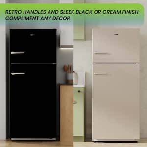 30 in. RETRO Refrigerator 18cf Top Mount w/AUTOMATIC ICE MAKER 110V Handle in Black