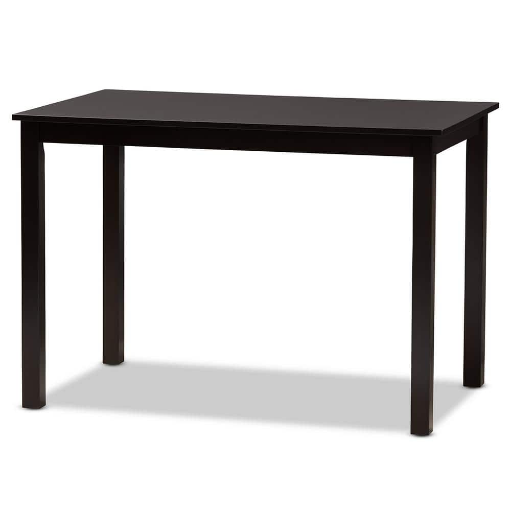 Fenton Dark Brown Wood and Sand Fabric 5-Piece Dining Set