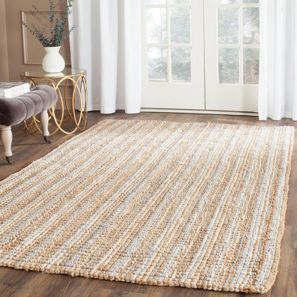 Handmade Reversible Gray and Natural Wool Area Rug
