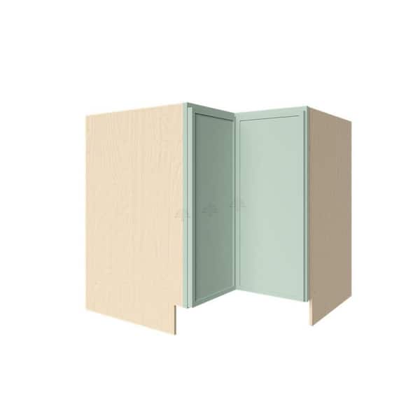 Slim Shaker Assembled 33 in. W x 34.5 in. H x 24 in. D Lazy Susan Base Kitchen Cabinet in Green