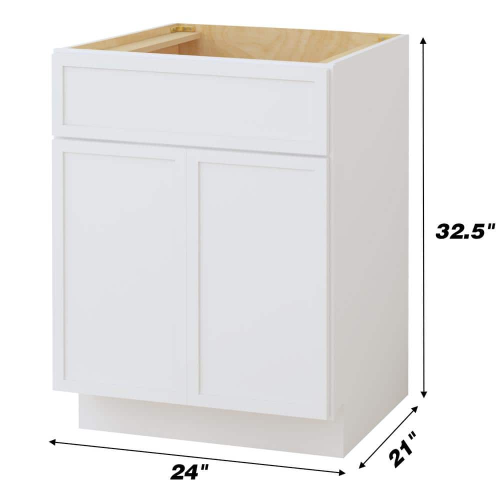 White Birch Plywood Freestanding Single Base Cabinet with Soft Close Doors