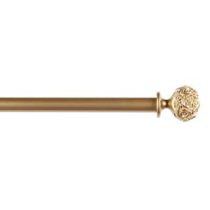 Peony 36 in. - 72 in. Adjustable Length 1 in. Curtain Rod Kit in Gold with Finial