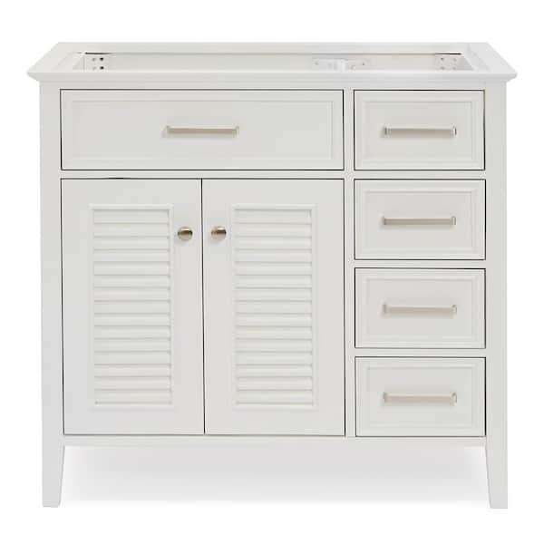 ARIEL Kensington 36 in. W x 21.5 in. D x 34.5 in. H Freestanding Bath Vanity Cabinet Only in White