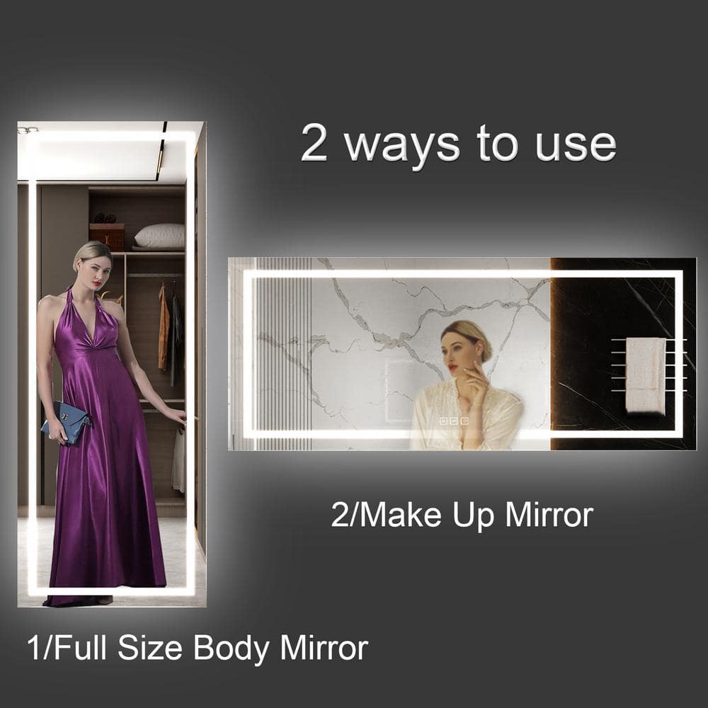 Oversized Frameless LED Bathroom Vanity Mirror with Anti-Fog Feature