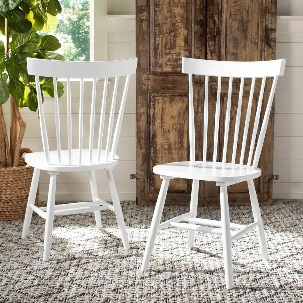 Classic White Windsor High Slat Side Chair in Solid Malaysian Oak