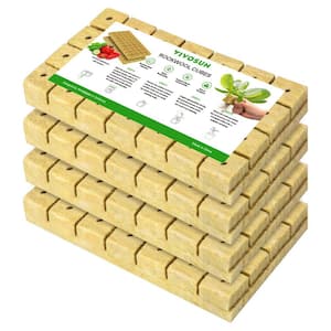 1.6 in. Rockwool Stonewool Starter Grow Cubes for Plant Propagation, Seed Starting, Hydroponic Grow Media (4 Pack)