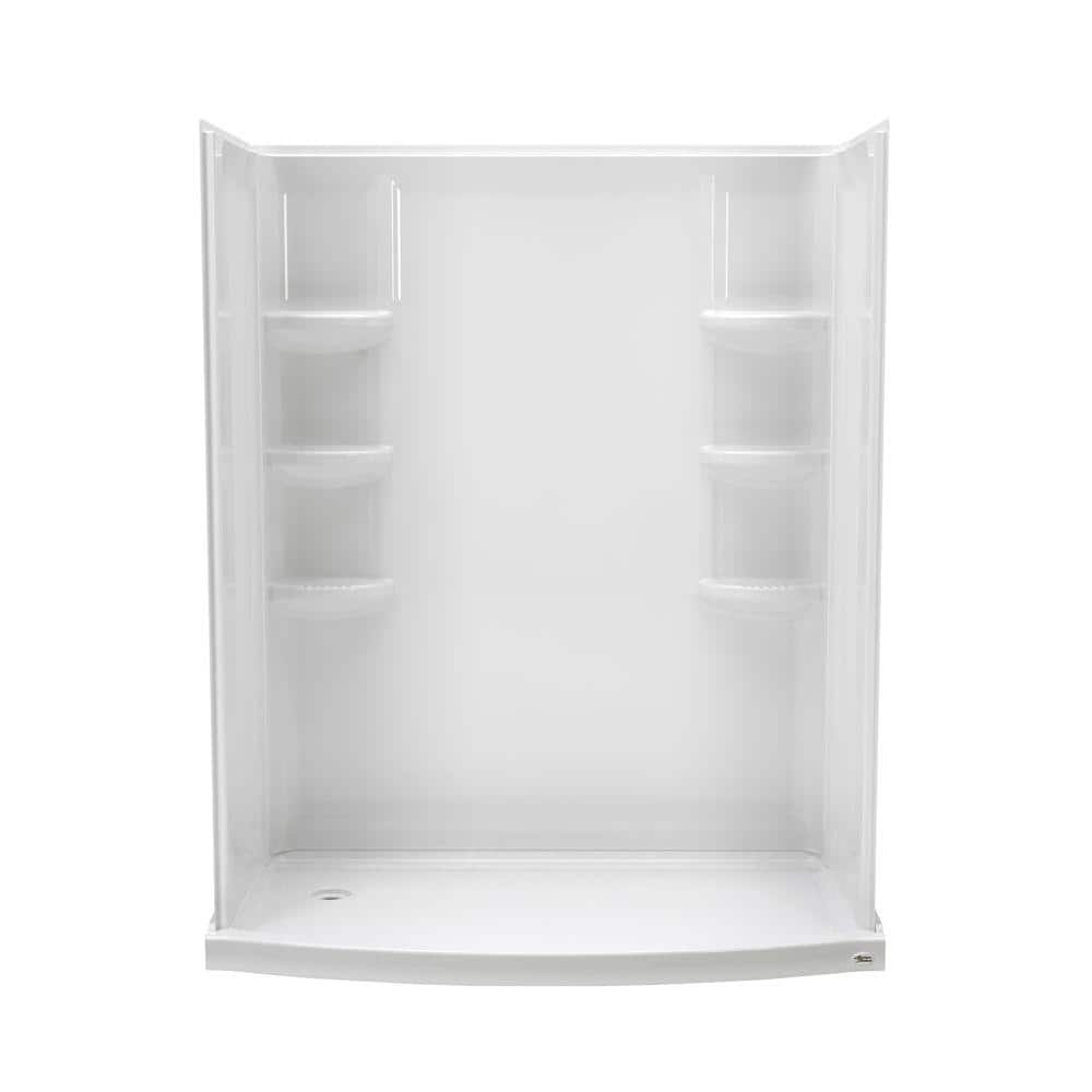 Ovation 33.5 in. x 60 in. x 75.25 in. Combo 4-Piece Shower Kit with Left-Ha