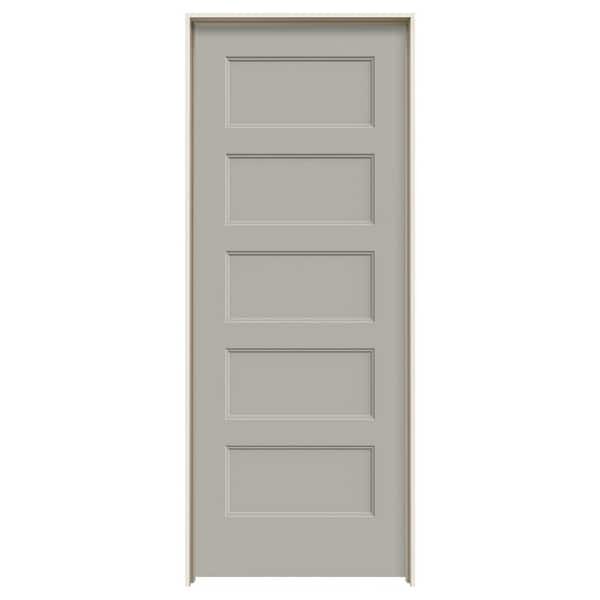 30 in. x 80 in. Conmore French Vanilla Paint Smooth Solid Core Molded Composite Single Prehung Interior Door