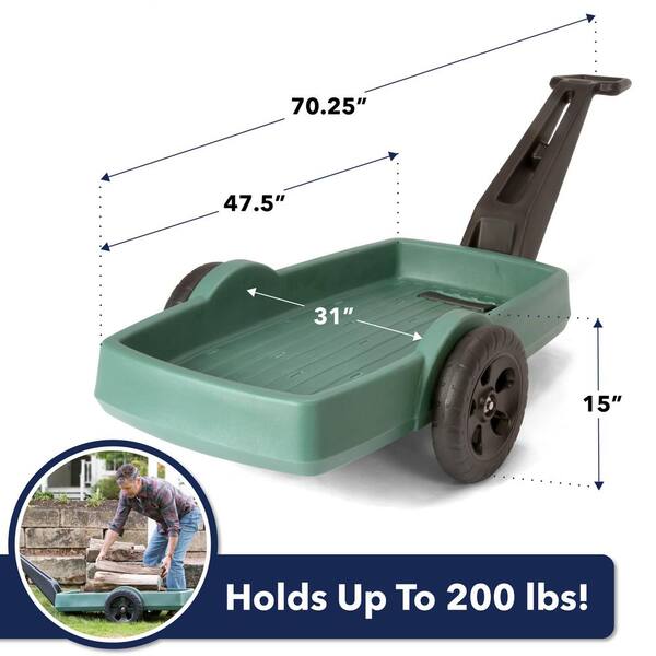 Garden Life 6043 V Letto Pieghevole Da Giardino Con Ruote - 85 X 67.5 X 15 Cm, Verde, Resistente Ai Raggi UV, Ideale Per Piscina E Relax