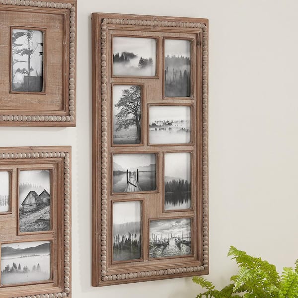 4x6 Hanging Collage Picture Frame Set, Rustic 8 Opening Horizontal Frames  Display 4 by 6 Photos Prints for Wall Decor 