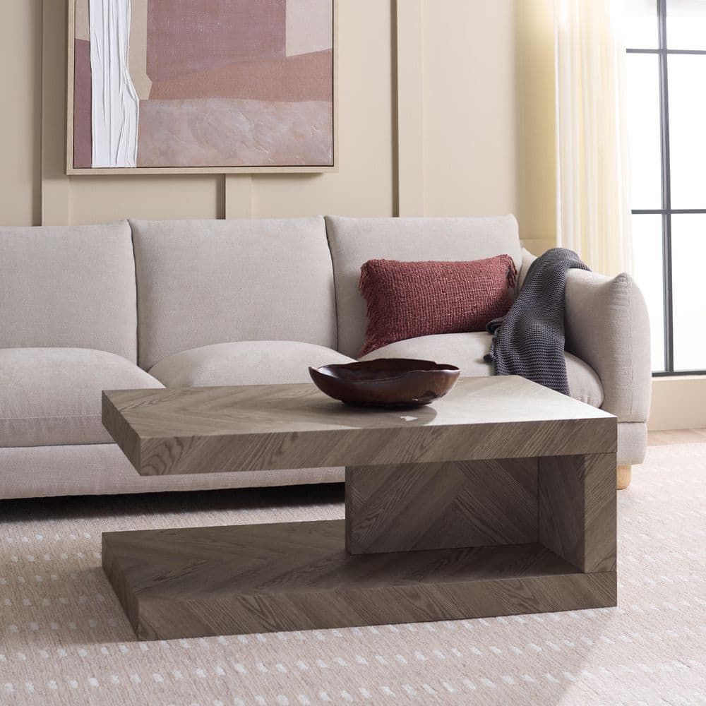 Andra 43.3 in. Grey Rectangle Wood-Look MDF Top Coffee Table price history on PriceWatchPro