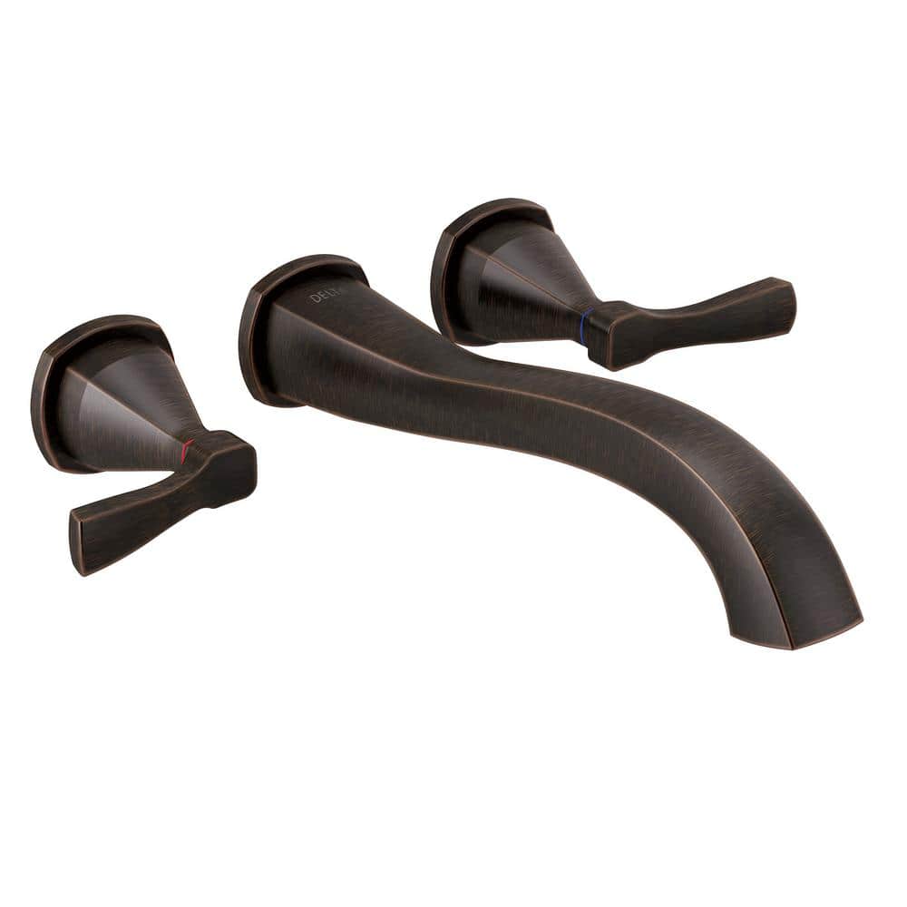 Contemporary Venetian Bronze Wall-Mounted Tub Filler, 8" Centers