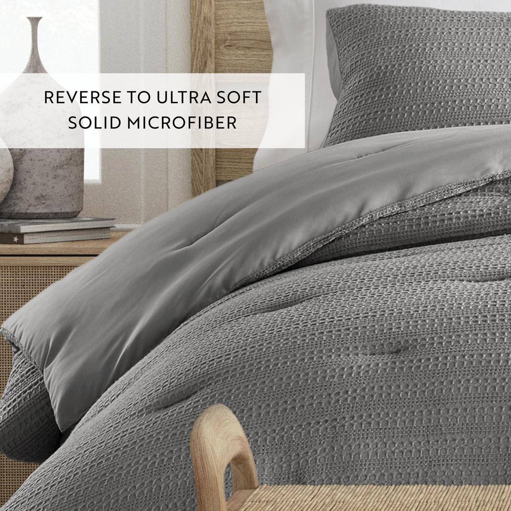 Fog Gray Twin Organic Down Alternative Comforter Set