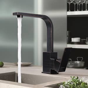 Single-Handle Deck Mount Stainless Steel Bar Faucet with Hot and Cold Dual Modes in Oil Rubbed Bronze