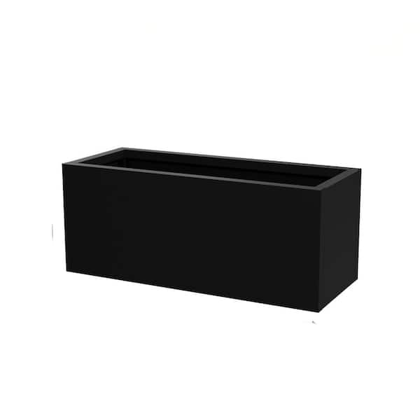 Lirago 24 in. L Black Metal Rectangular Planter Box (2-Pack) HD0201 ...