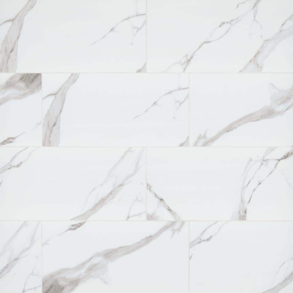 Take Home Tile Sample - Lumino Statuary White Glossy 4 in. x 4 in. Glazed Wall Ceramic Tile price history on PriceWatchPro