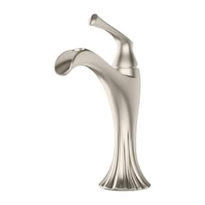 Rhen Single-Hole Single-Handle Trough Bathroom Faucet in Brushed Nickel