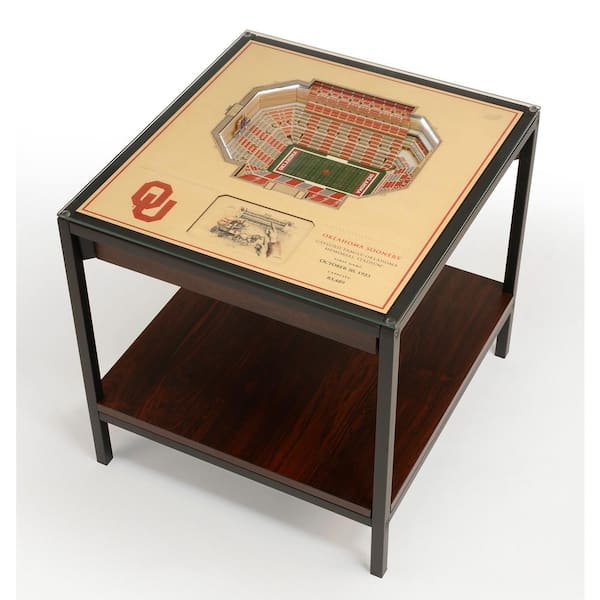 NCAA Oklahoma Sooners 23 in. x 22 in. 25-Layer StadiumViews Lighted End Table