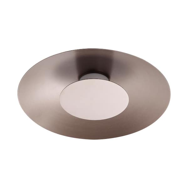 Golden Lighting - Luma 11.75 in. 12-Watt Soft Modern Coffee Silver Integrated LED Flush Mount with Coffee Silver Shade