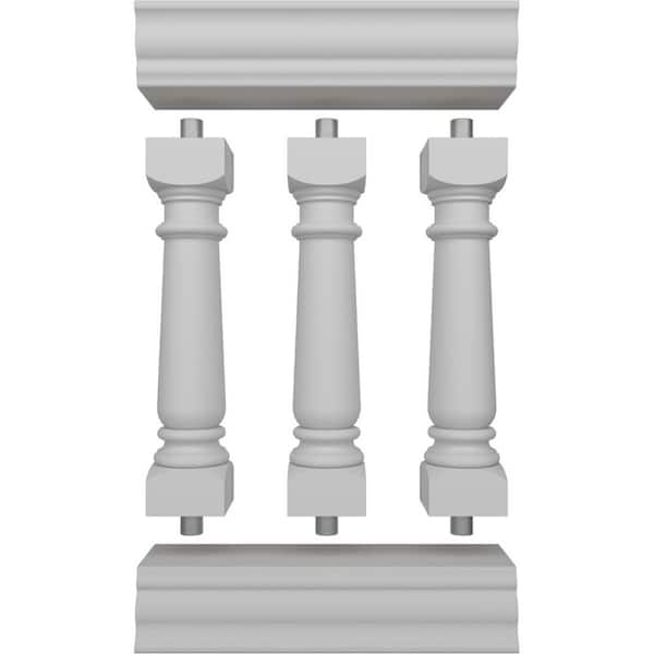 Ekena Millwork Fiberthane Wellington Balustrade 24 in. L x 38 in. H Fiberglass Railing Kit