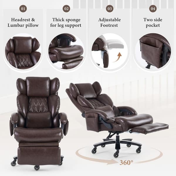 Noble House Cressida Faux Leather Upholstered Swivel Office Chair
